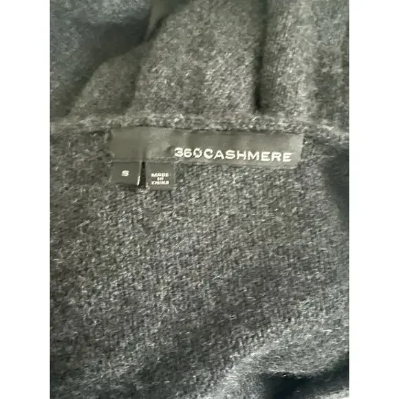 360 Cashmere Sweater Dress Women S Charcoal Gray Open Back Long Sleeve Flawed - Picture 10 of 12